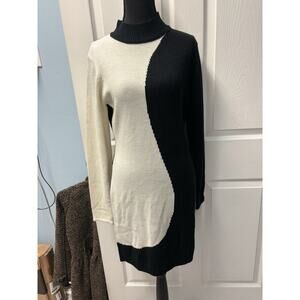 EUC Black And White Sweater Dress Size M
